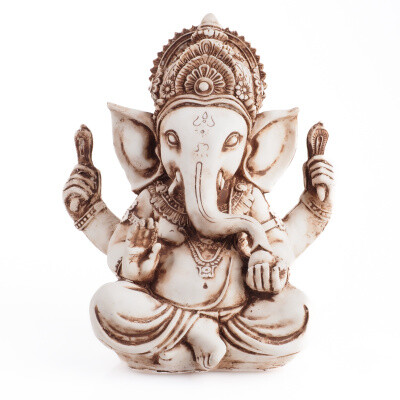 Soška resin Ganesha 22 cm bílá