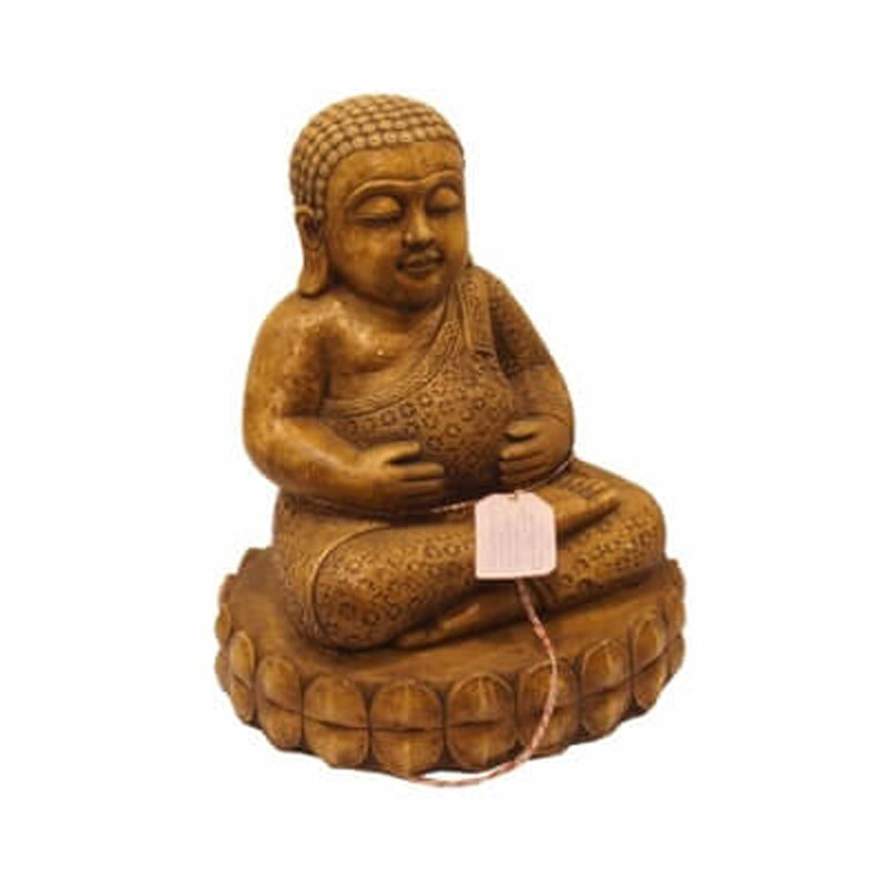 Soška beton Buddha Hotei 48 cm hnědá