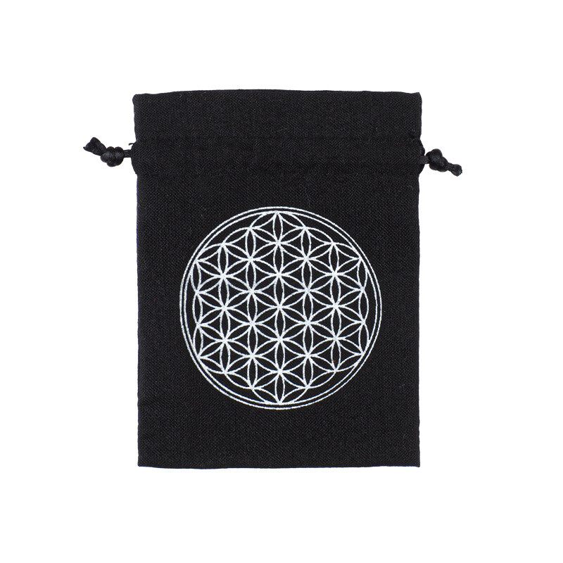 Pytlík dárkový Gifty Flower of Life 8 x 11 cm černá