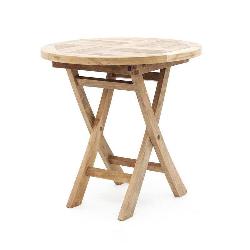 Teak - stůl kulatý skládací