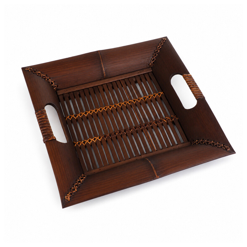 Podnos bambus Čtverec 01 28 x 28 cm hnědá