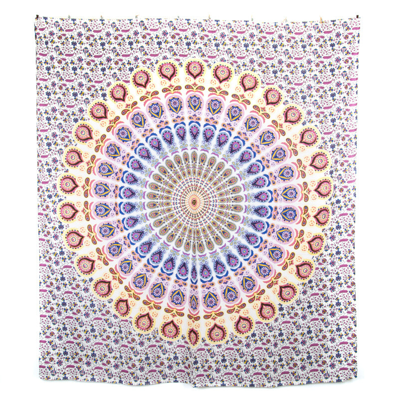 Přehoz double Owl Mandala fialová