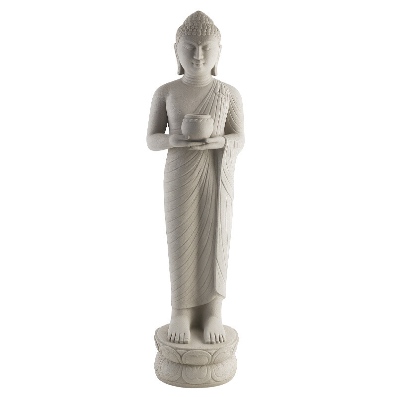 Soška beton Buddha Alms Bowl 147 cm šedá
