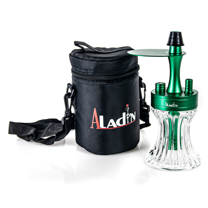 Vodní dýmka Aladin 2Go ALU Green 23 cm Clear