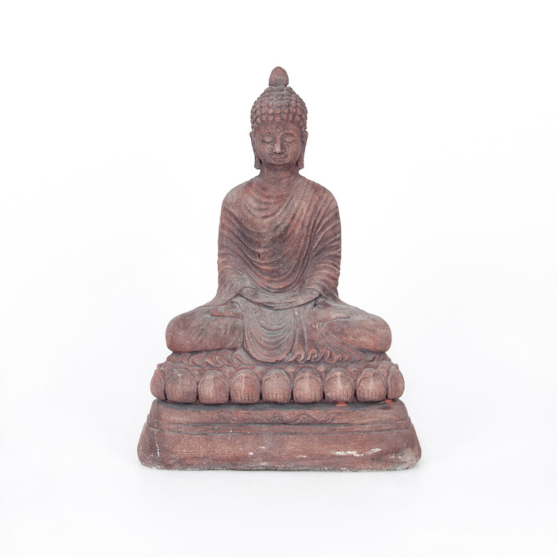 Soška beton Buddha Meditation 38 cm červená