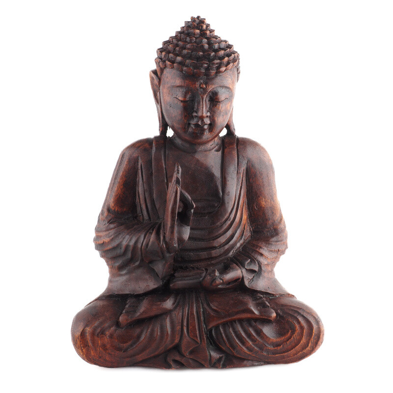 Soška dřevo Buddha Teaching 30 cm tmavá