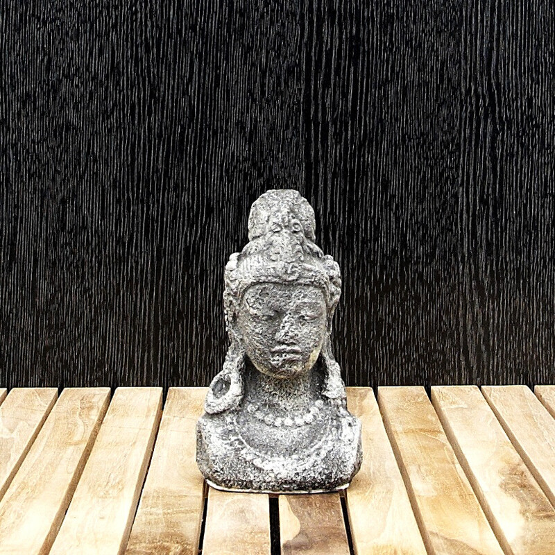 Soška kámen Shiva hlava 15 cm šedá