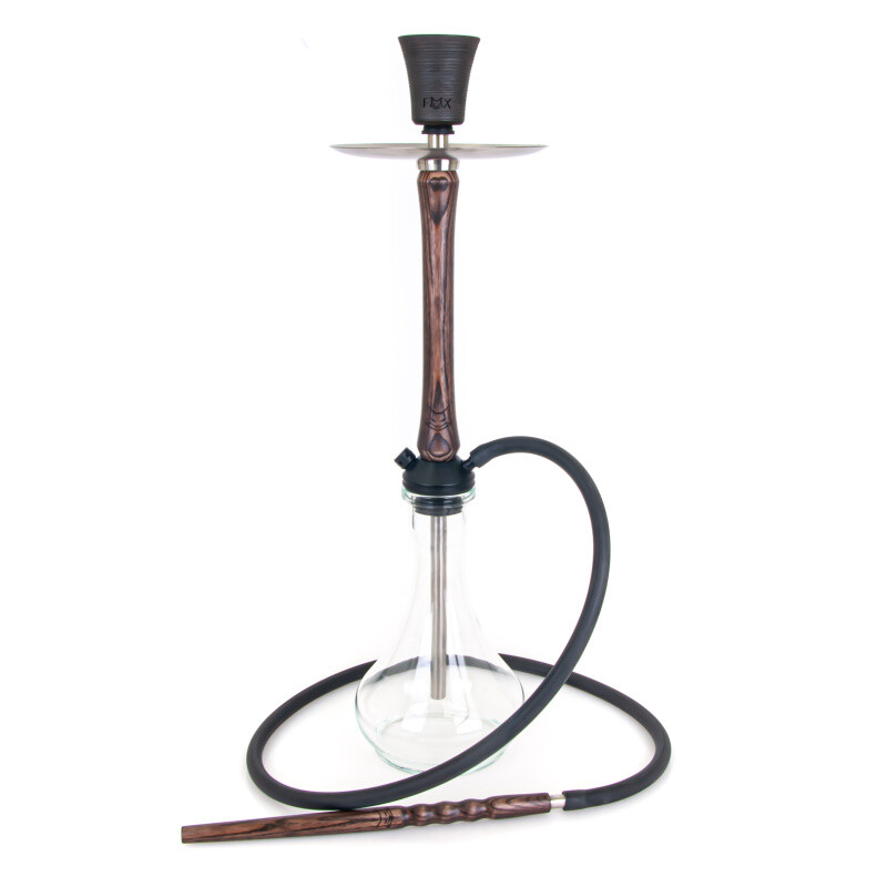 Vodní dýmka FOX Wood Wenge 68 cm čirá