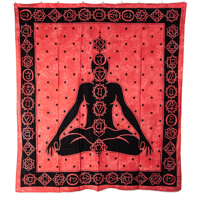 Přehoz double 7 Chakras červená