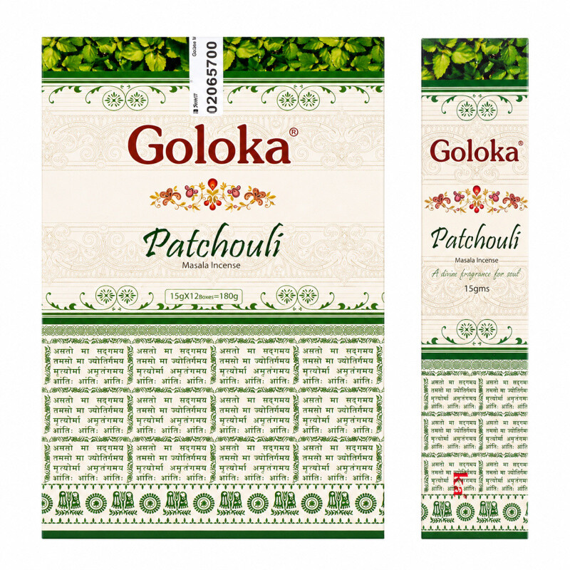 Indické vonné tyčinky Goloka Masala Patchouli 15 g