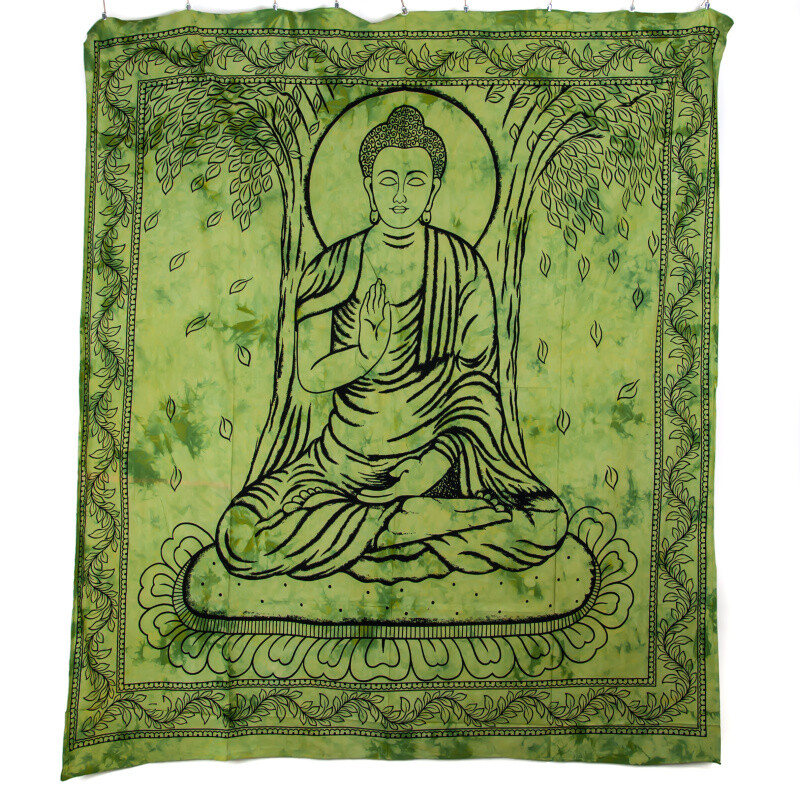 Přehoz double Buddha Protection zelená