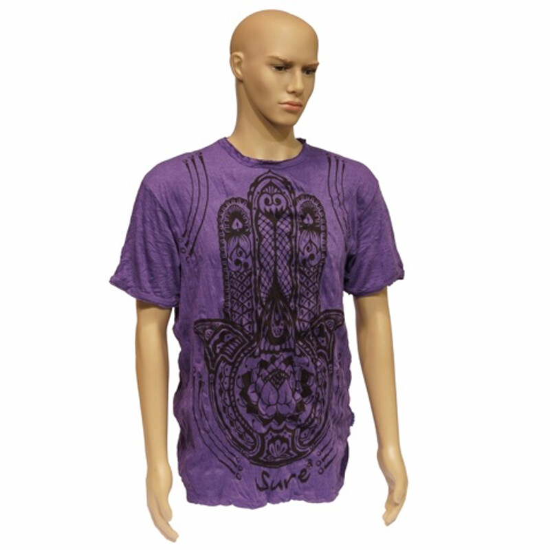 Tričko pánské SURE Hamsa Lotus L fialová