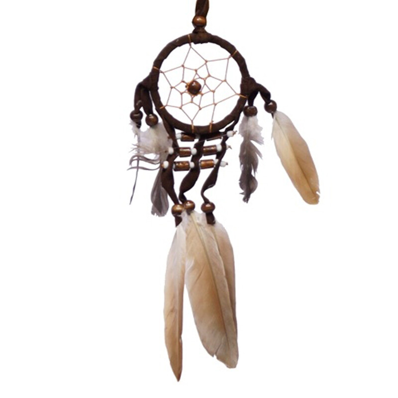 Lapač snů Native American 6 cm hnědá