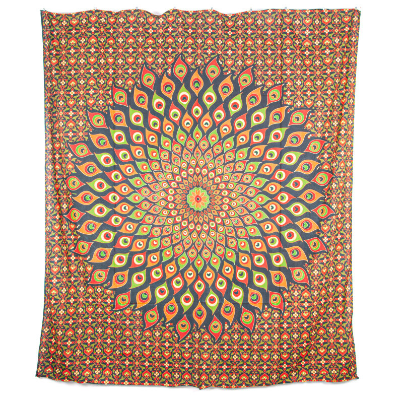 Přehoz double Peacock Mandala zelená