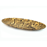 Mango talíř Hydrographic Oval 40 x 19 cm světlá