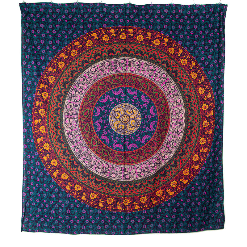 Přehoz double Flower Mandala fialová