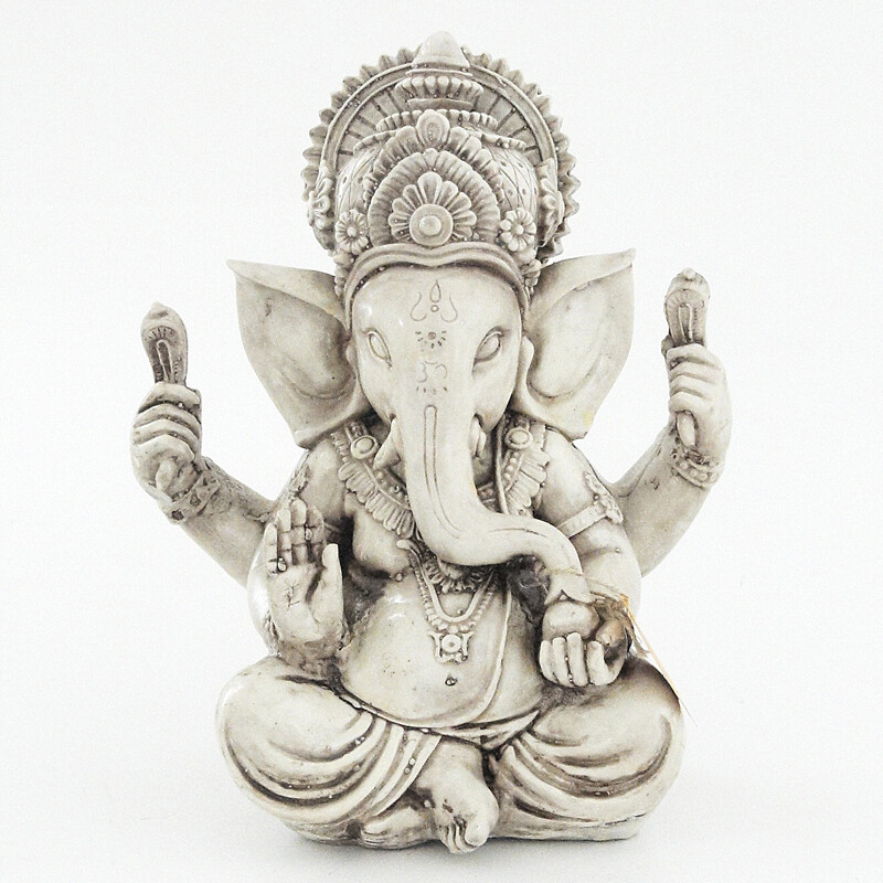 Soška resin Ganesha 24 cm bílá