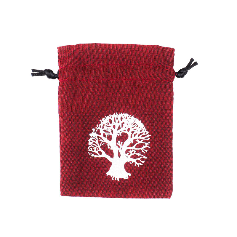 Pytlík dárkový Gifty Tree of Life 8 x 11 cm vínová
