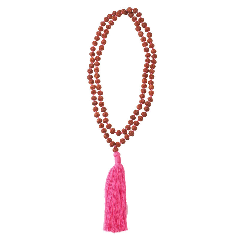 Japa Mala Rudraksha 06 mm růžová