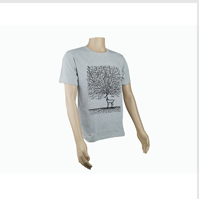 Tričko pánské Deer Tree XL světle šedá