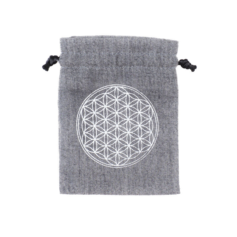 Pytlík dárkový Gifty Flower of Life 8 x 11 cm šedá