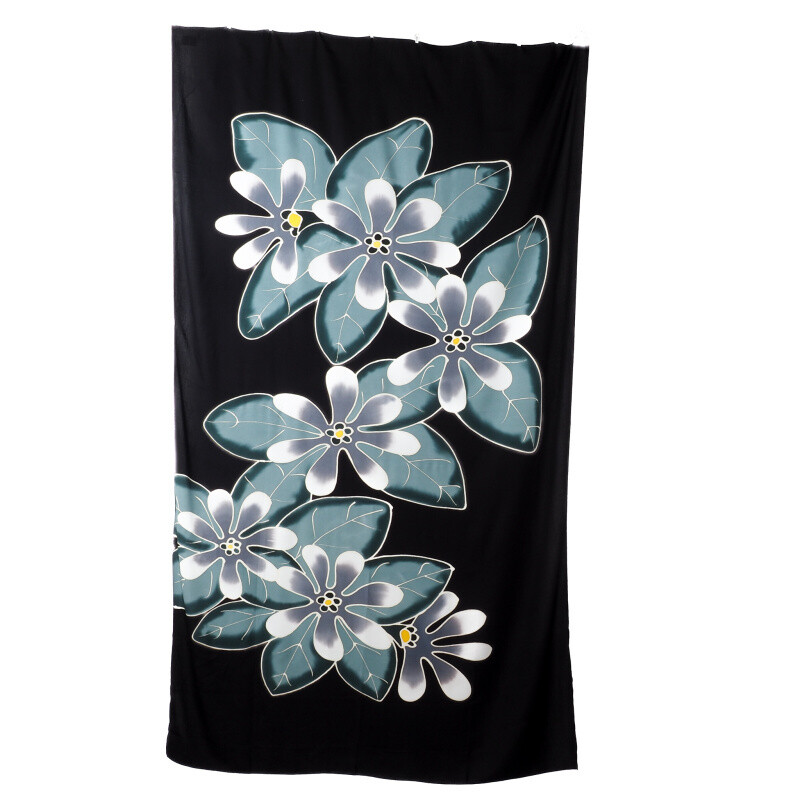 Pareo Sarong Bali Flowers 07 černá 200 x 118 cm
