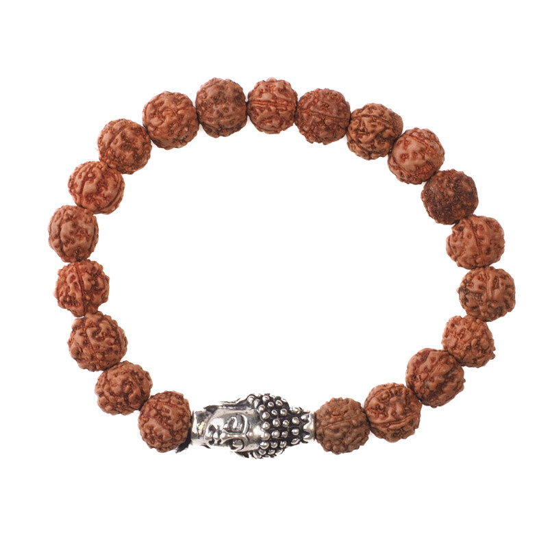 Japa Mala náramek Rudraksha Buddha Head 08 mm