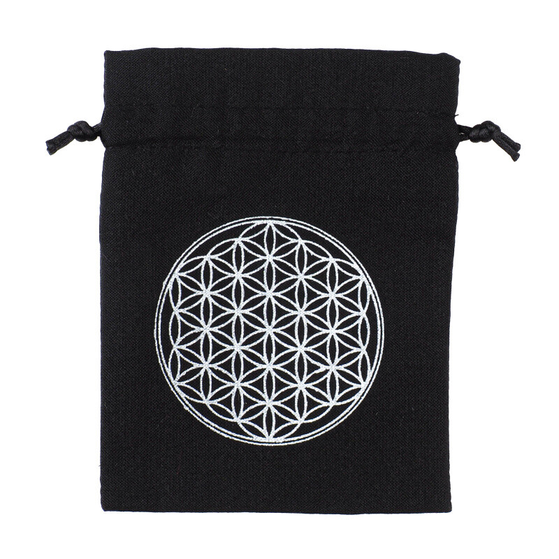 Pytlík dárkový Gifty Flower of Life 11 x 14 cm černá