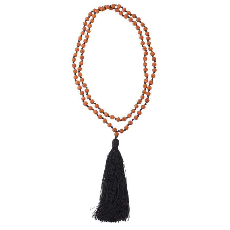 Japa Mala Rudraksha 06 mm černá