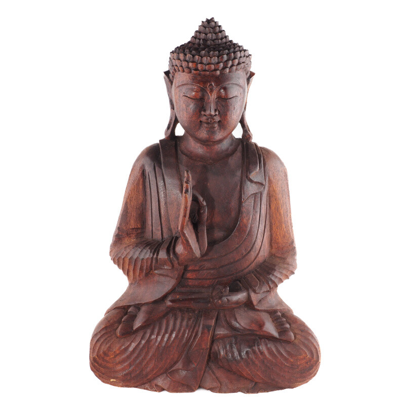 Soška dřevo Buddha Teaching 50 cm tmavá