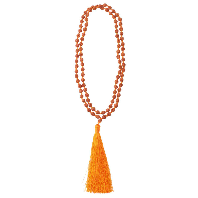 Japa Mala Rudraksha 06 mm oranžová