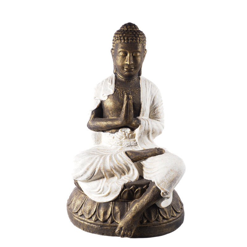Soška beton Buddha Gallant Namaste 78 cm zlatá