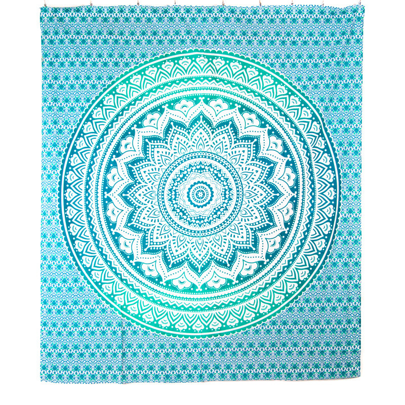 Přehoz double Lotus Mandala zelená