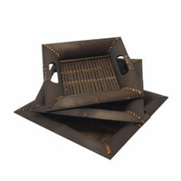 Set podnosů bambus Čtverec 01 30 x 30 cm hnědá