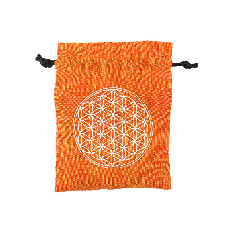 Pytlík dárkový Gifty Flower of Life 8 x 11 cm oranžová