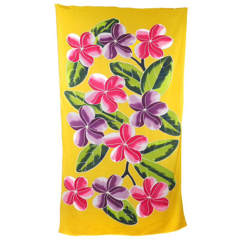 Pareo Sarong Bali Flowers 01 žlutá 200 x 118 cm