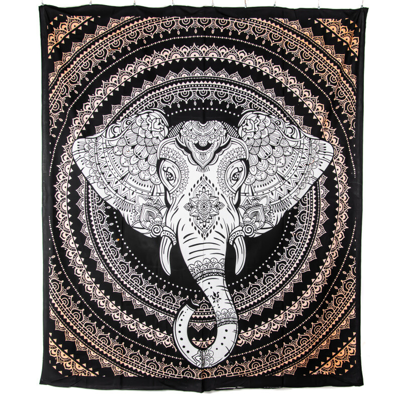 Přehoz double Ethno Elephant oranžová
