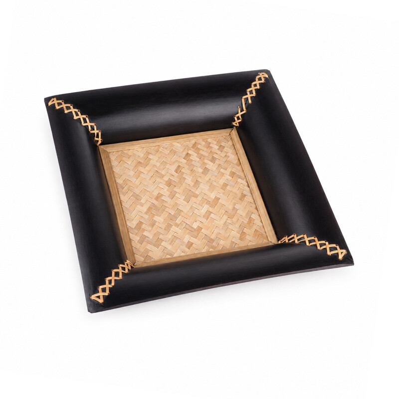 Podnos bambus Čtverec 02 25 x 25 cm černá