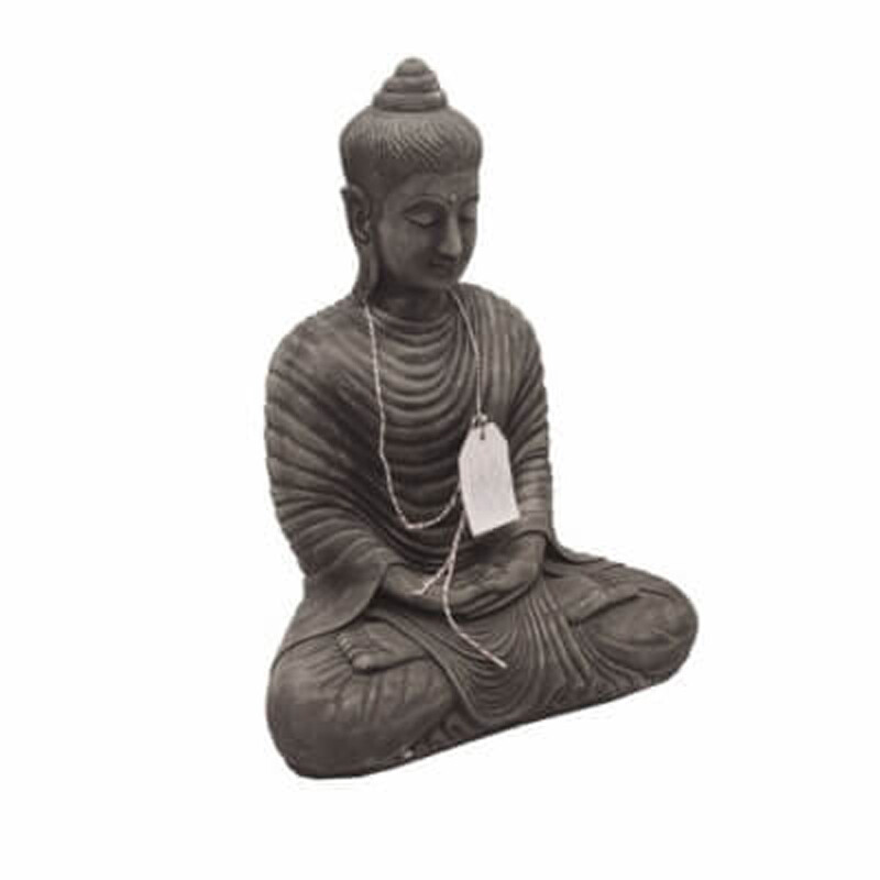 Soška beton Buddha Meditation 61 cm šedá