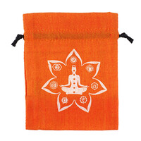 Pytlík dárkový Gifty Yoga 11 x 14 cm oranžová