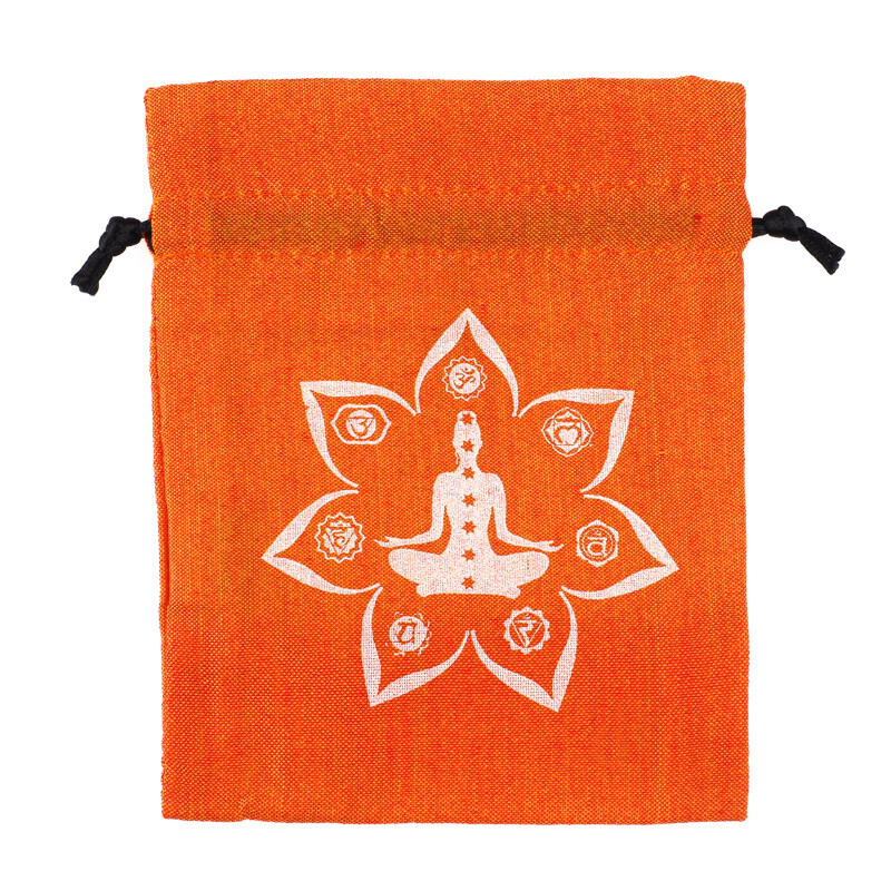 Pytlík dárkový Gifty Yoga 11 x 14 cm oranžová