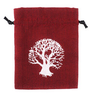 Pytlík dárkový Gifty Tree of Life 11 x 14 cm vínová