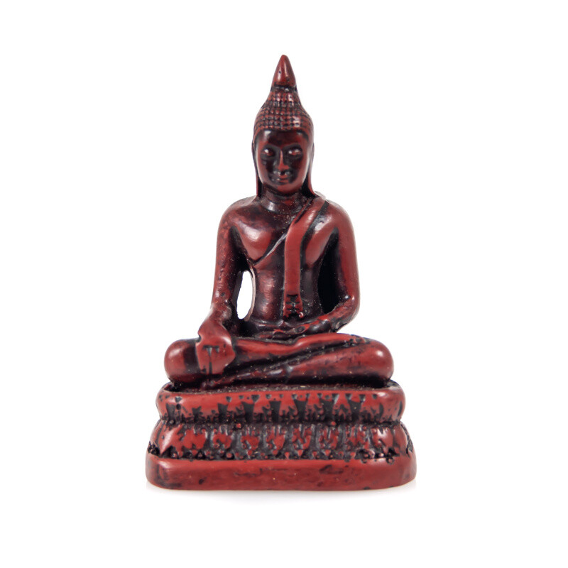 Soška resin Buddha Touching 7,5 cm hnědá