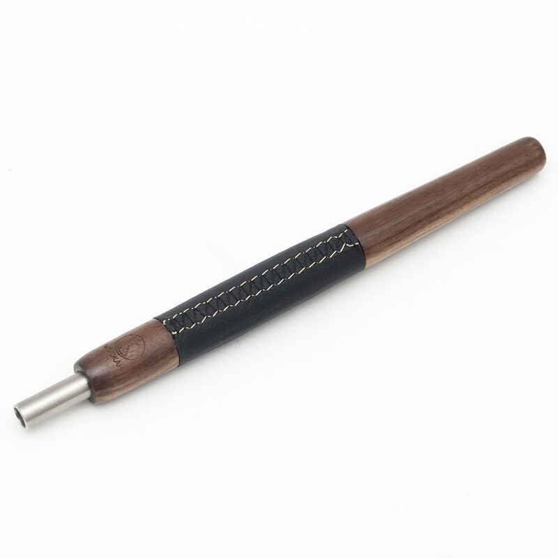 Náustek Wookah WALNUT dřevo / kůže černá