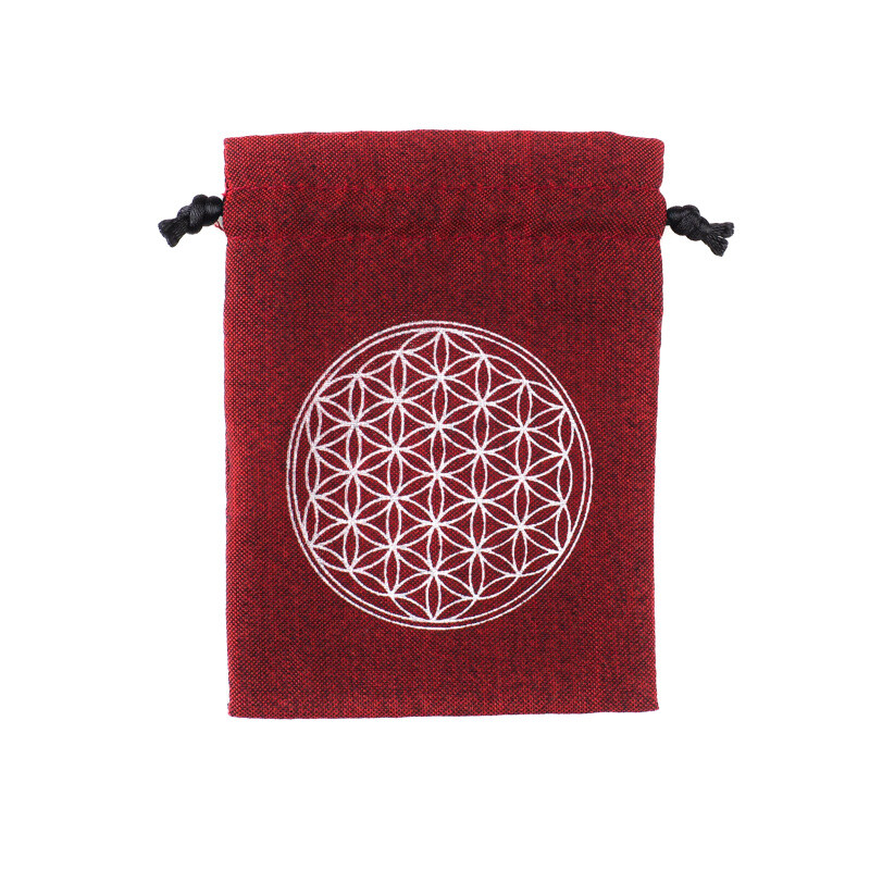 Pytlík dárkový Gifty Flower of Life 8 x 11 cm vínová