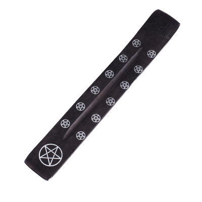 Stojánek na vonné tyčinky - lyže Manju Pentagram černá