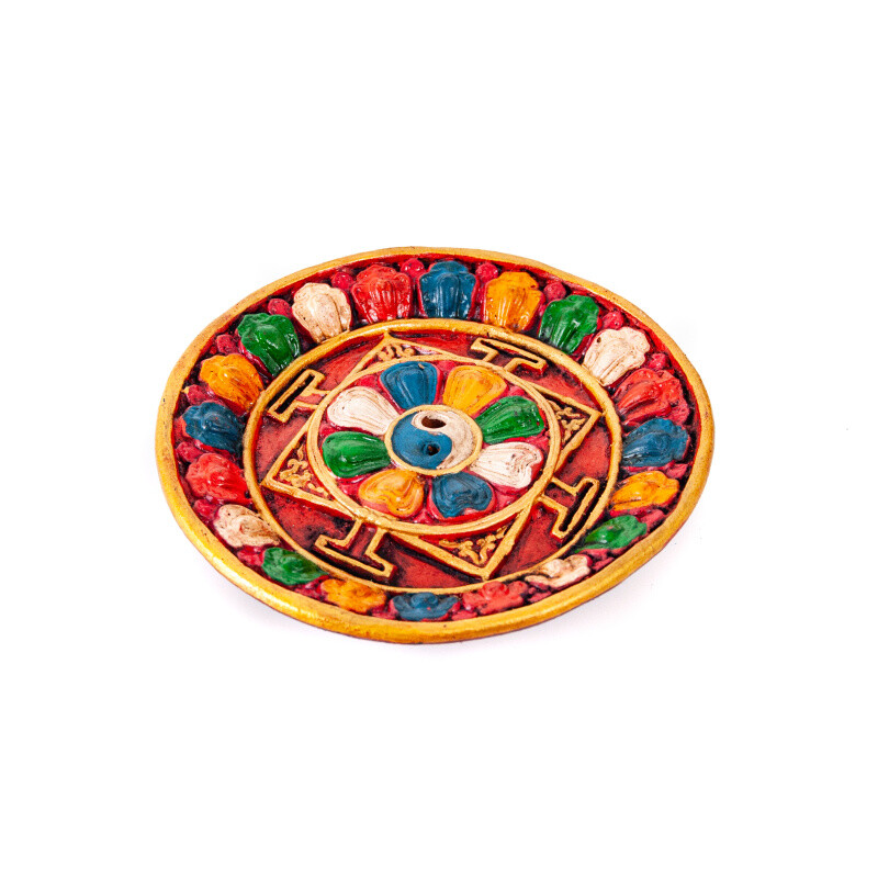 Stojánek na vonné tyčinky Tibet Yin Yang Mandala 12 cm