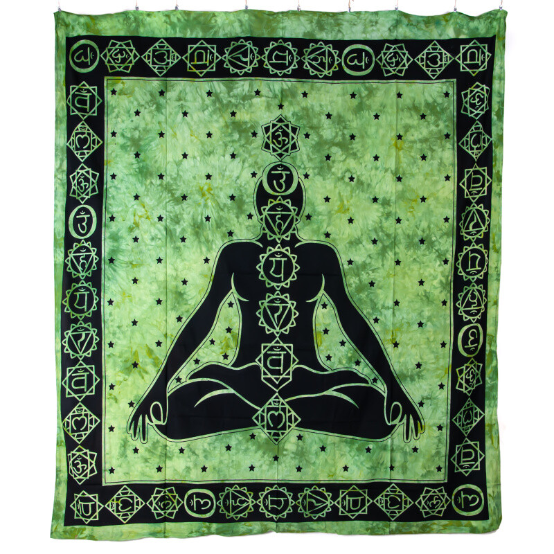 Přehoz double 7 Chakras zelená