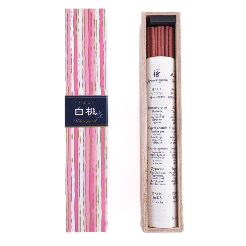 Japonské vonné tyčinky Nippon Kayuragi White Peach