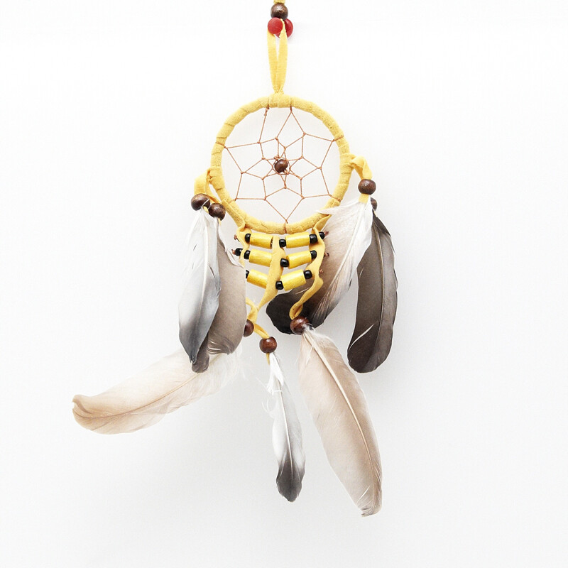 Lapač snů Native American 6 cm žlutá